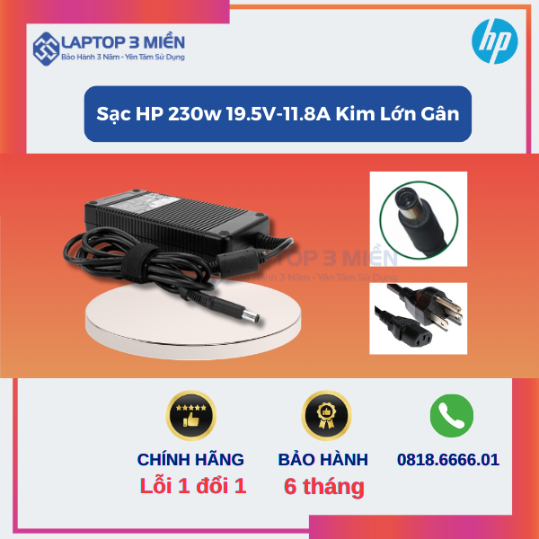 Sạc HP 230W 19.5V-11.8A Kim Lớn Gân Chính Hãng 1 Sac HP 230w 19.5V 11.8A Kim Lon Gan