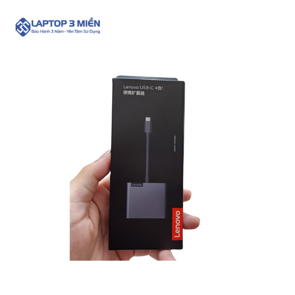HUB chuyển Lenovo Type C 4 trong 1 Type-C sang HDMI, VGA, USB 3.0, cổng sạc 65w 1 Hub TypeC ra HDMI VGA USB LENOVO