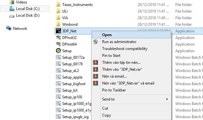 Cách cài Driver Wifi, Driver mạng Offline cho Win 10/8.1/7